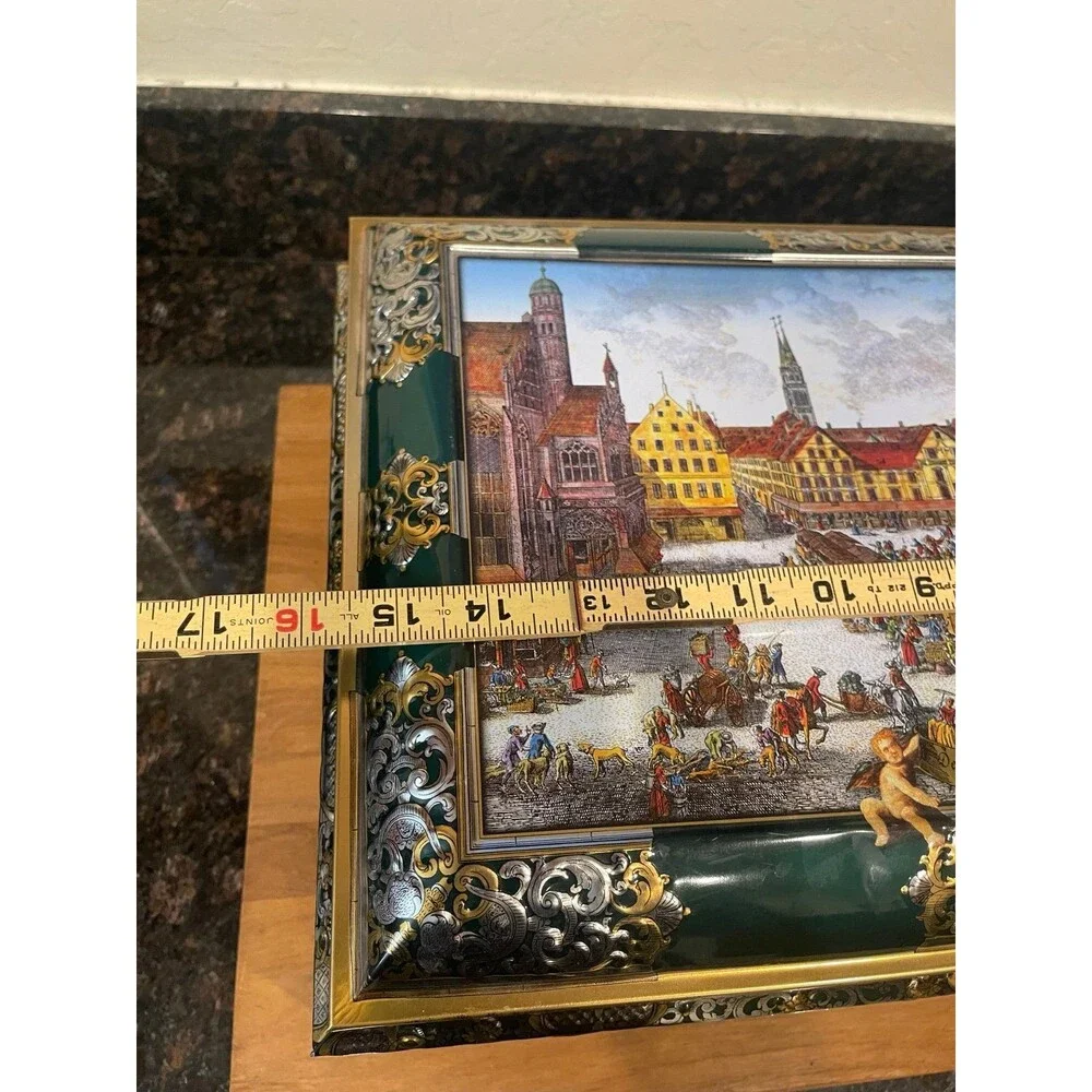 E Otto Schmidt Biscuit Tin Box Germany Nuremberg Market